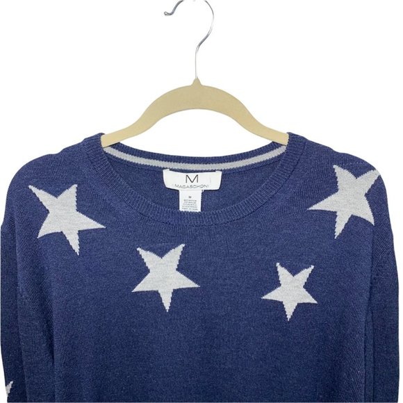 MAGASCHONI FOURTH OF JULY Intarsia Star Cashmere Blend Crew Neck Sweater - Picture 3 of 5